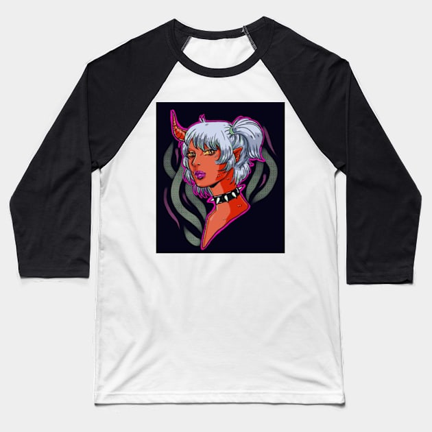 Dragon girl Baseball T-Shirt by JustLeXXX